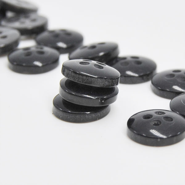 Button - Shirt / Mottled Black and Grey – 10mm